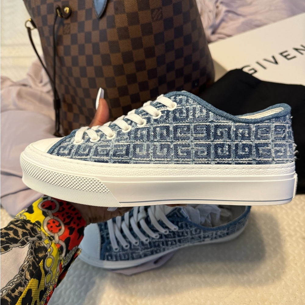 Denim and White Givenchy Sneakers Size9 - Picture 5 of 9